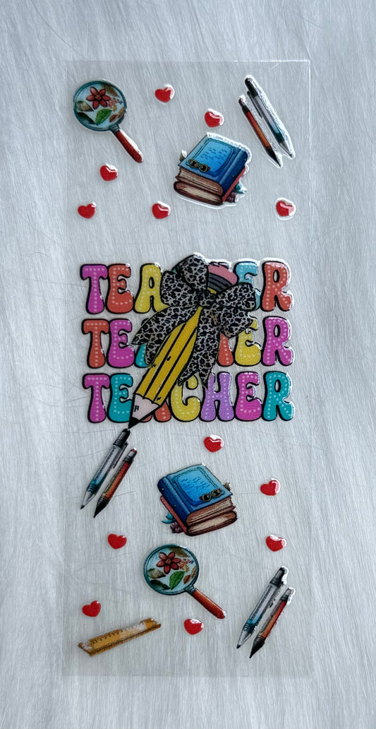 Teacher Pencil Bow Pen Wrap