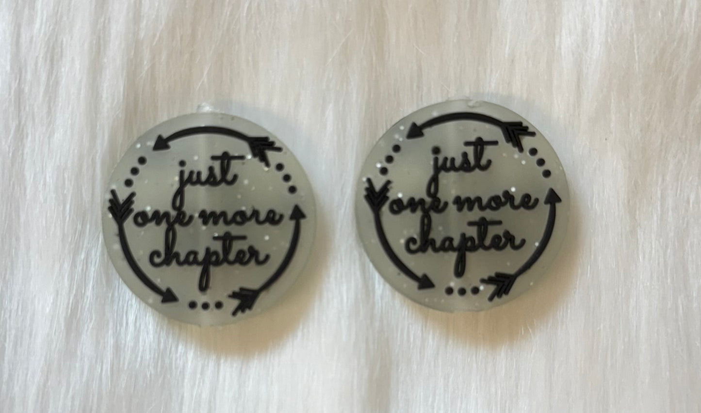 Just One More Chapter Glitter Focal Bead