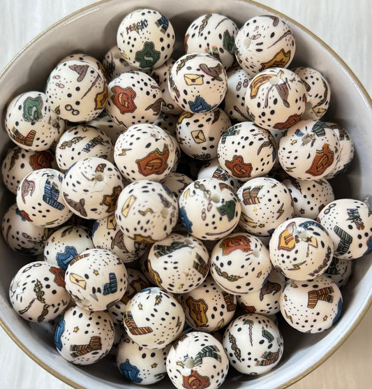 HP 15mm Printed Silicone Beads