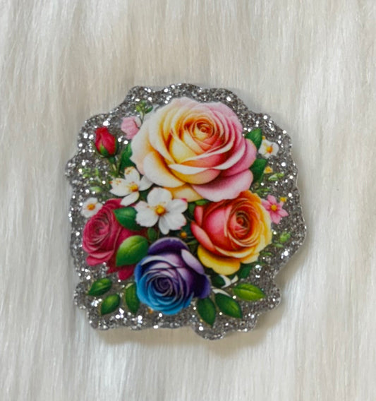 Floral Roses Glitter Acrylic