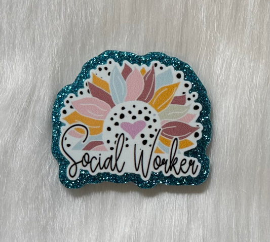 Social Worker Glitter Acrylic