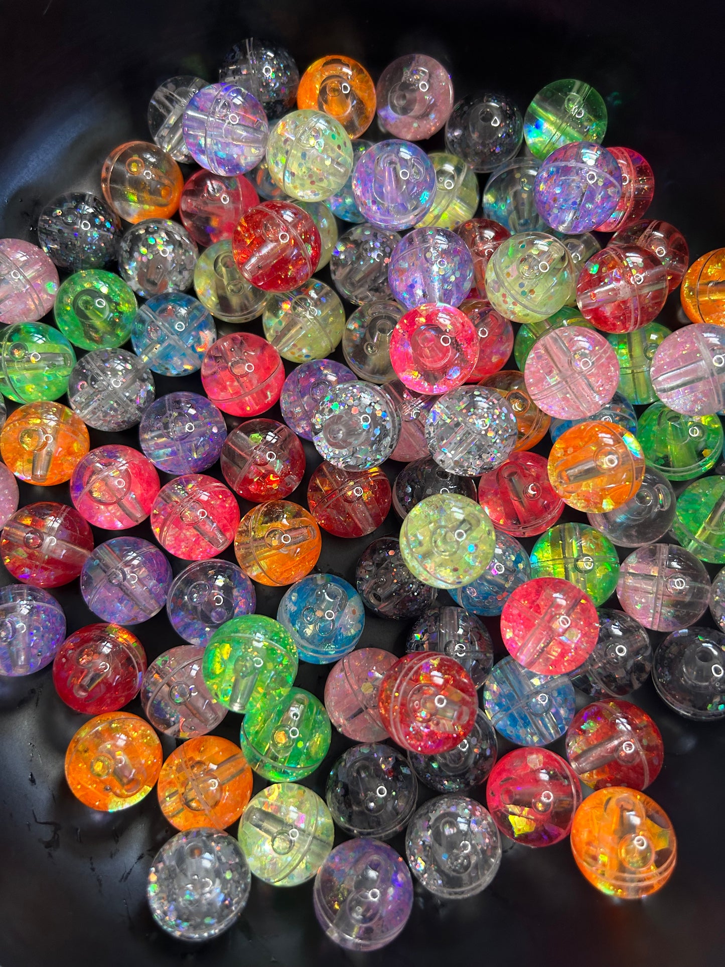 18mm Water Glitter Beads
