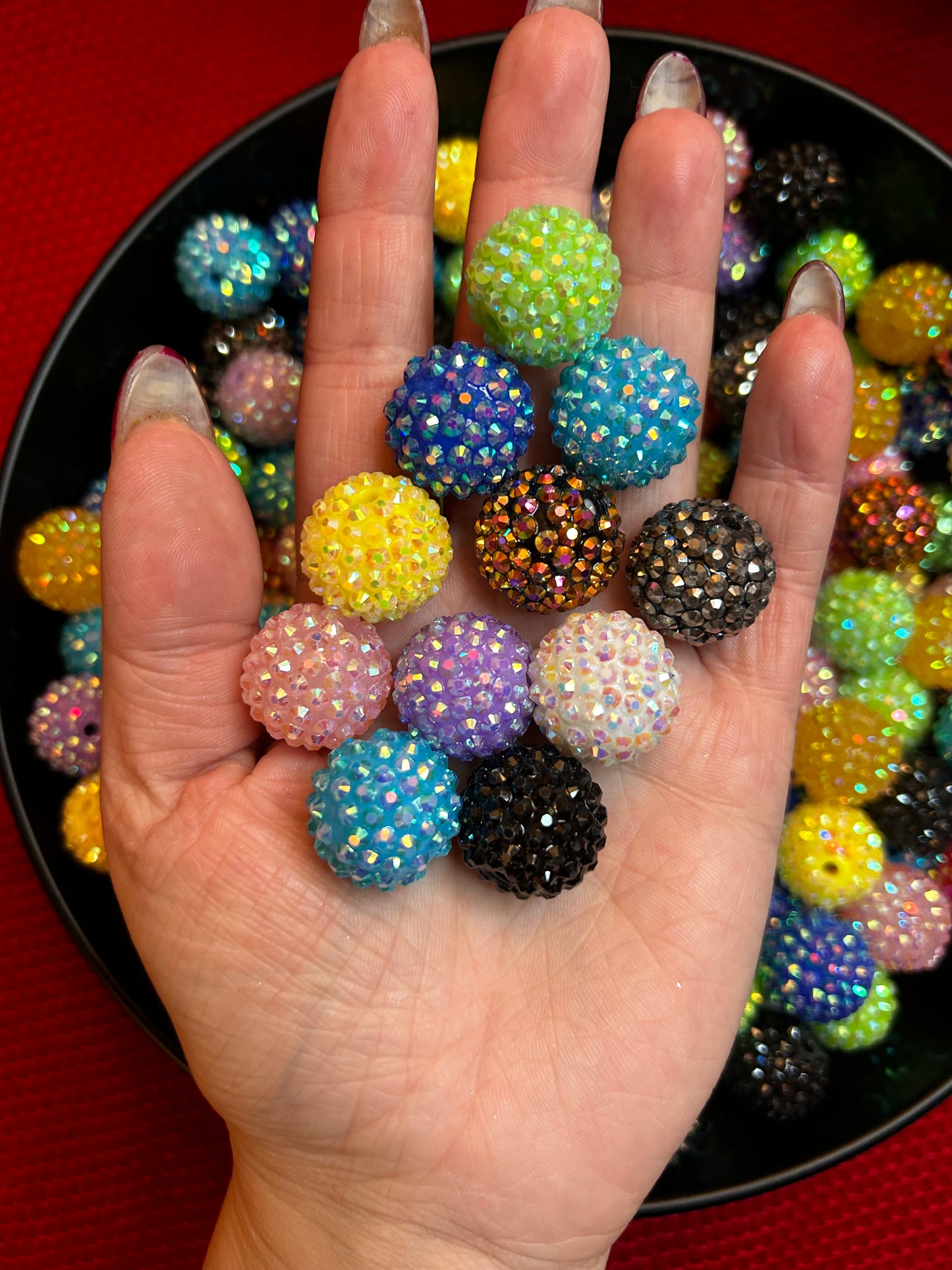 20mm Acrylic Rhinestone Beads