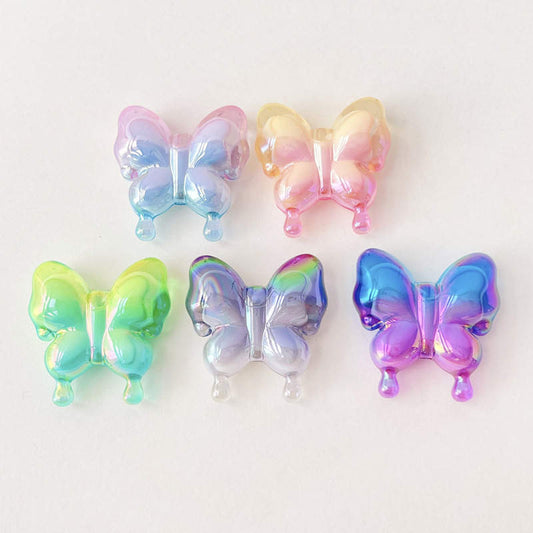 Large Ombre Acrylic Butterfly Beads
