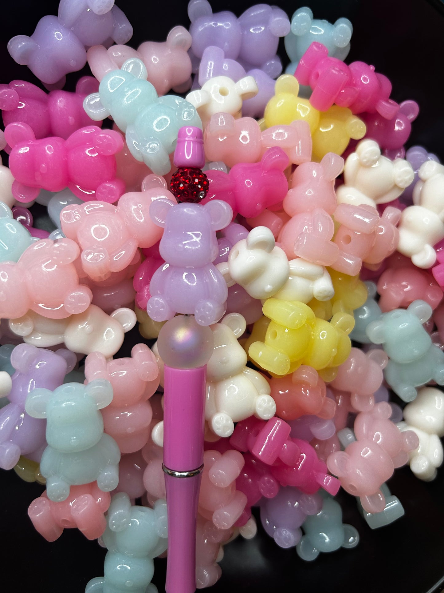 Larger Acrylic Jelly Bear Beads