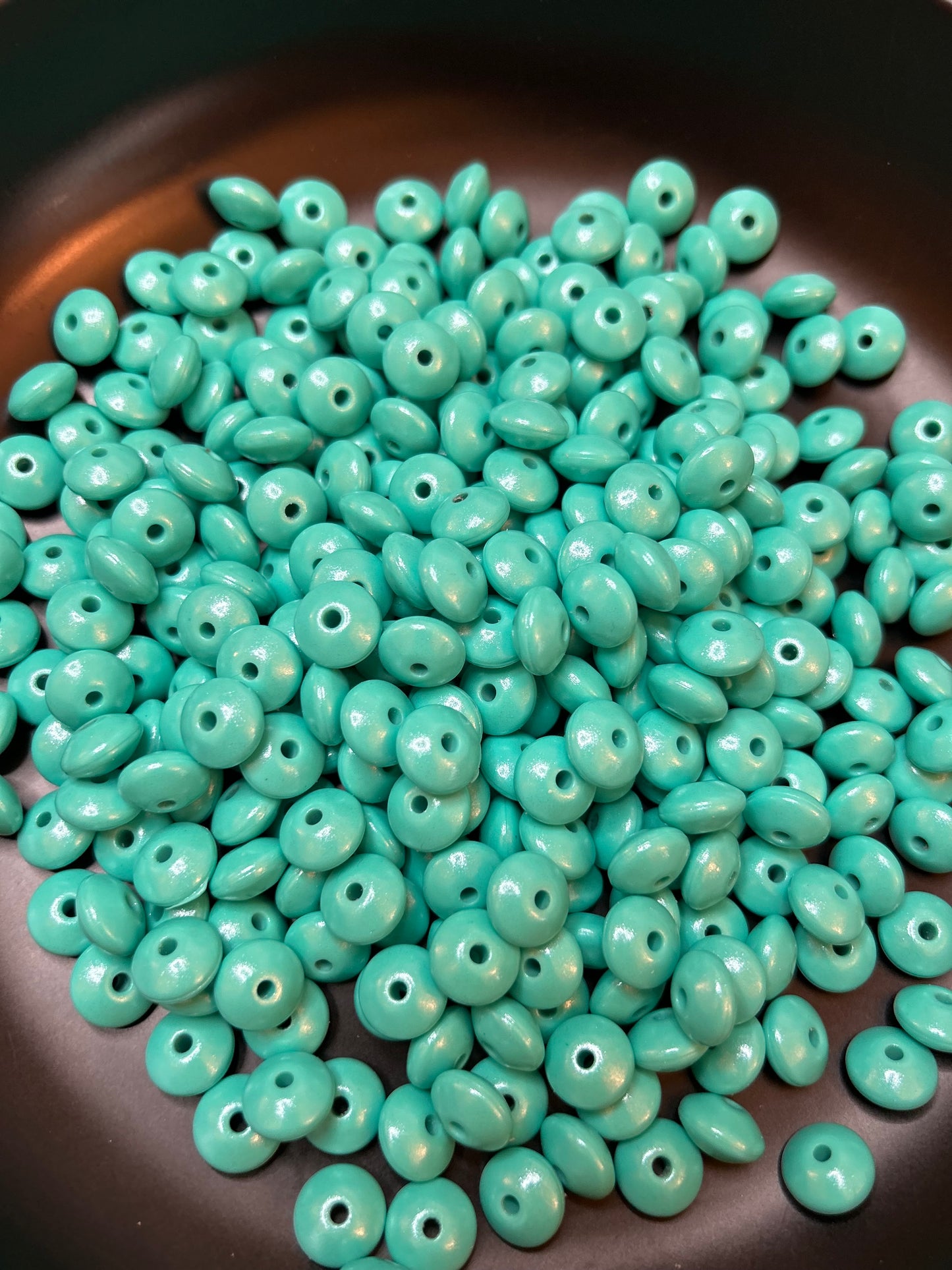 Silicone Opal/Shimmer Lentil Beads