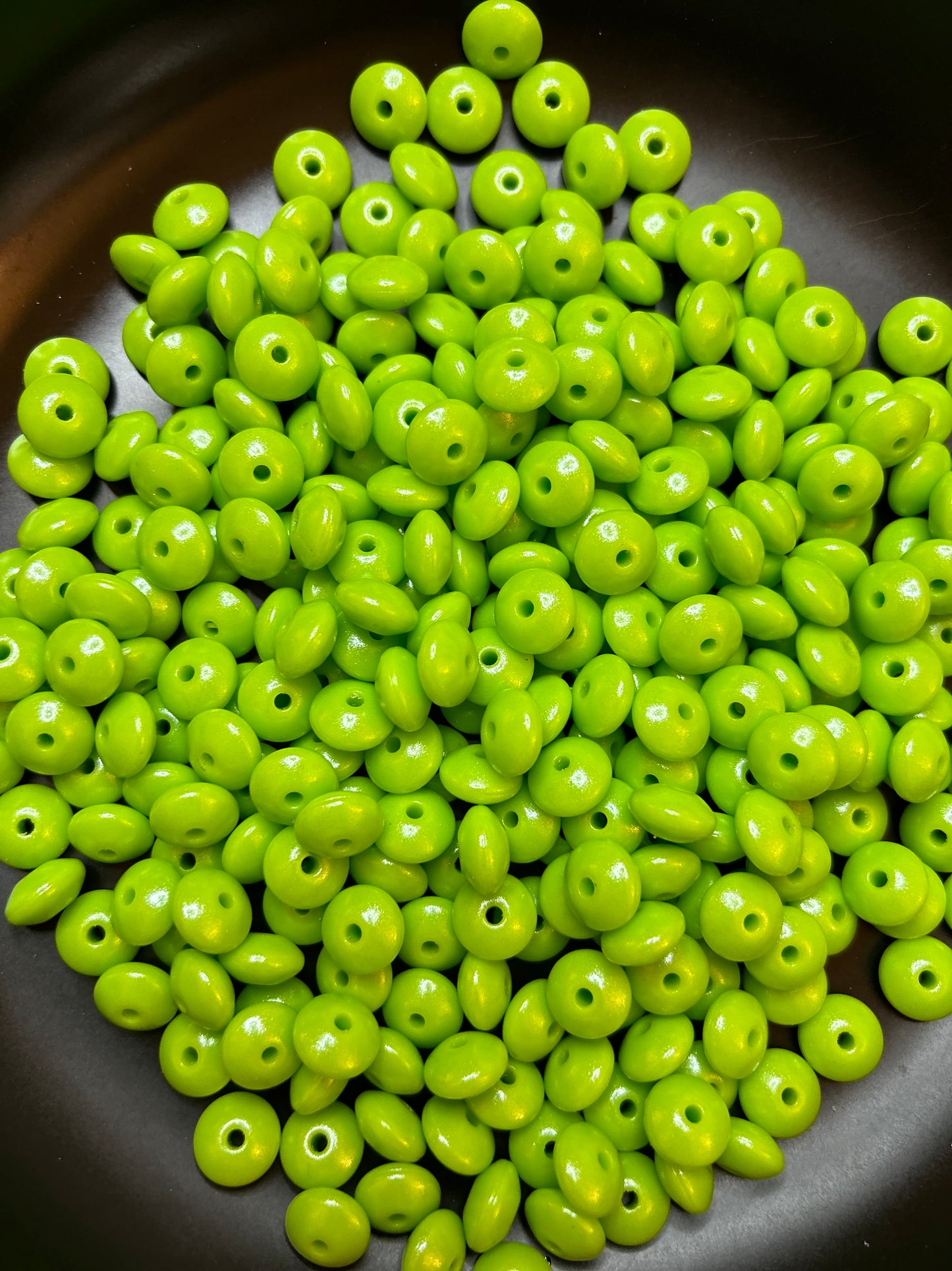 Silicone Opal/Shimmer Lentil Beads