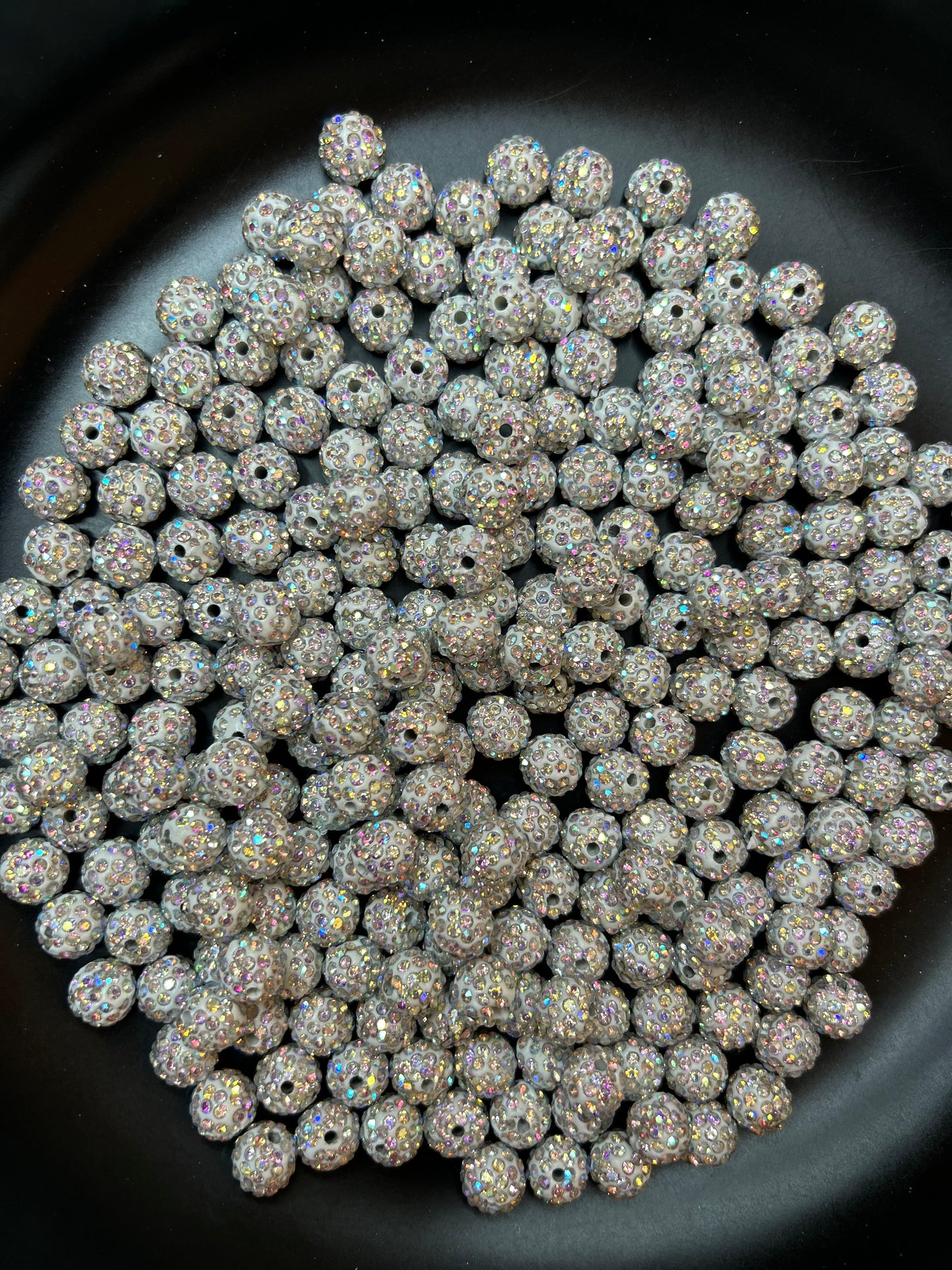 10mm clay rhinestone beads
