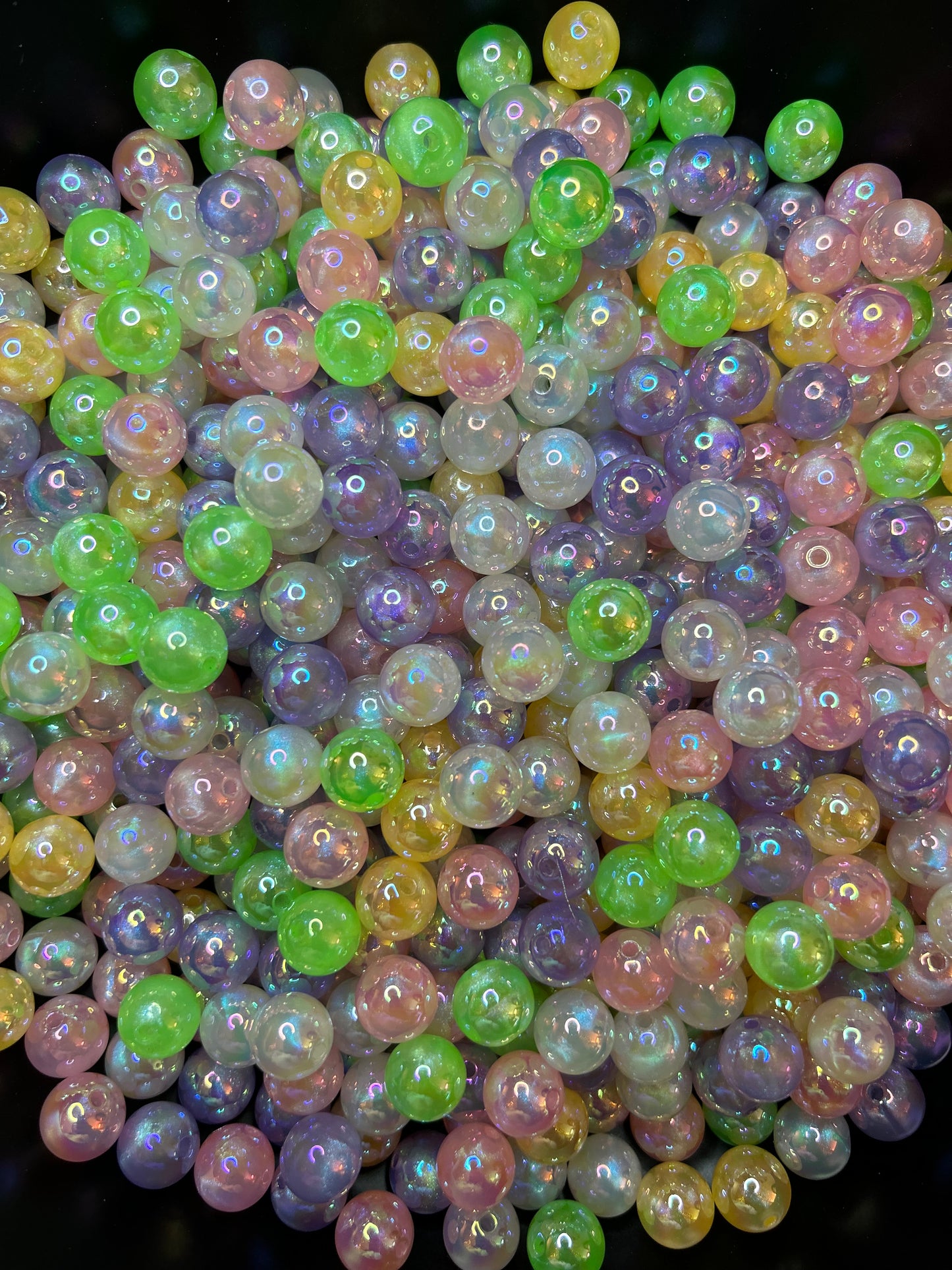 12mm Luminous Glitter Galaxy Beads