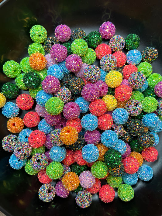 16mm Chunky Glitter Beads