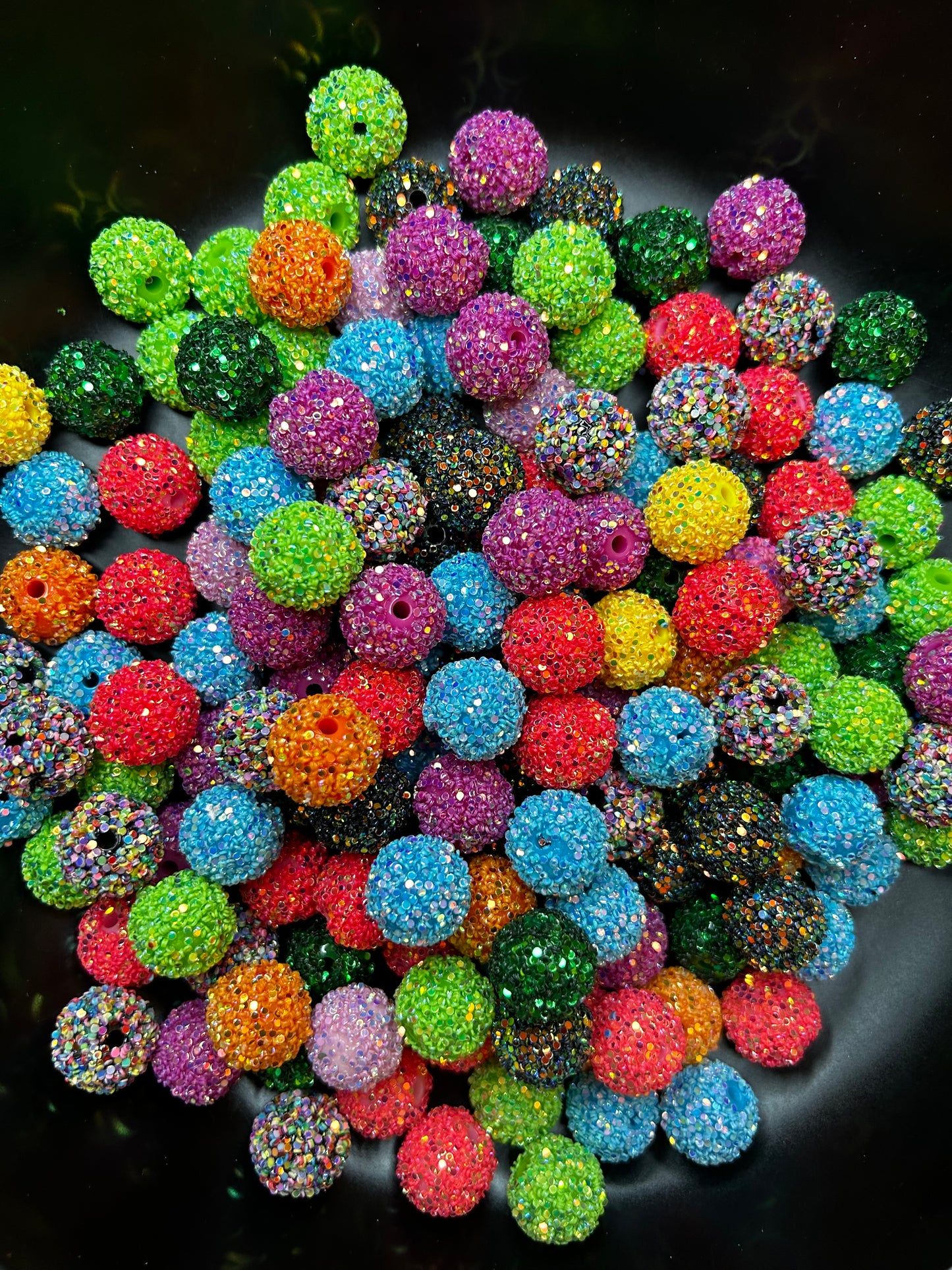 16mm Chunky Glitter Beads