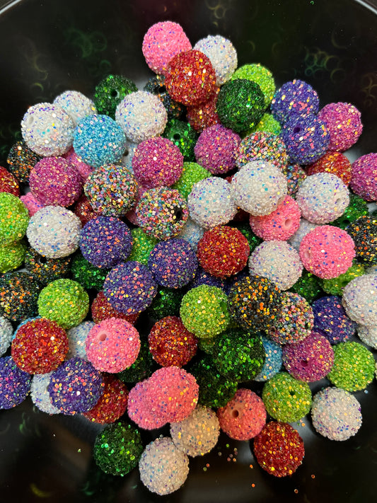 20mm Chunky Glitter Beads