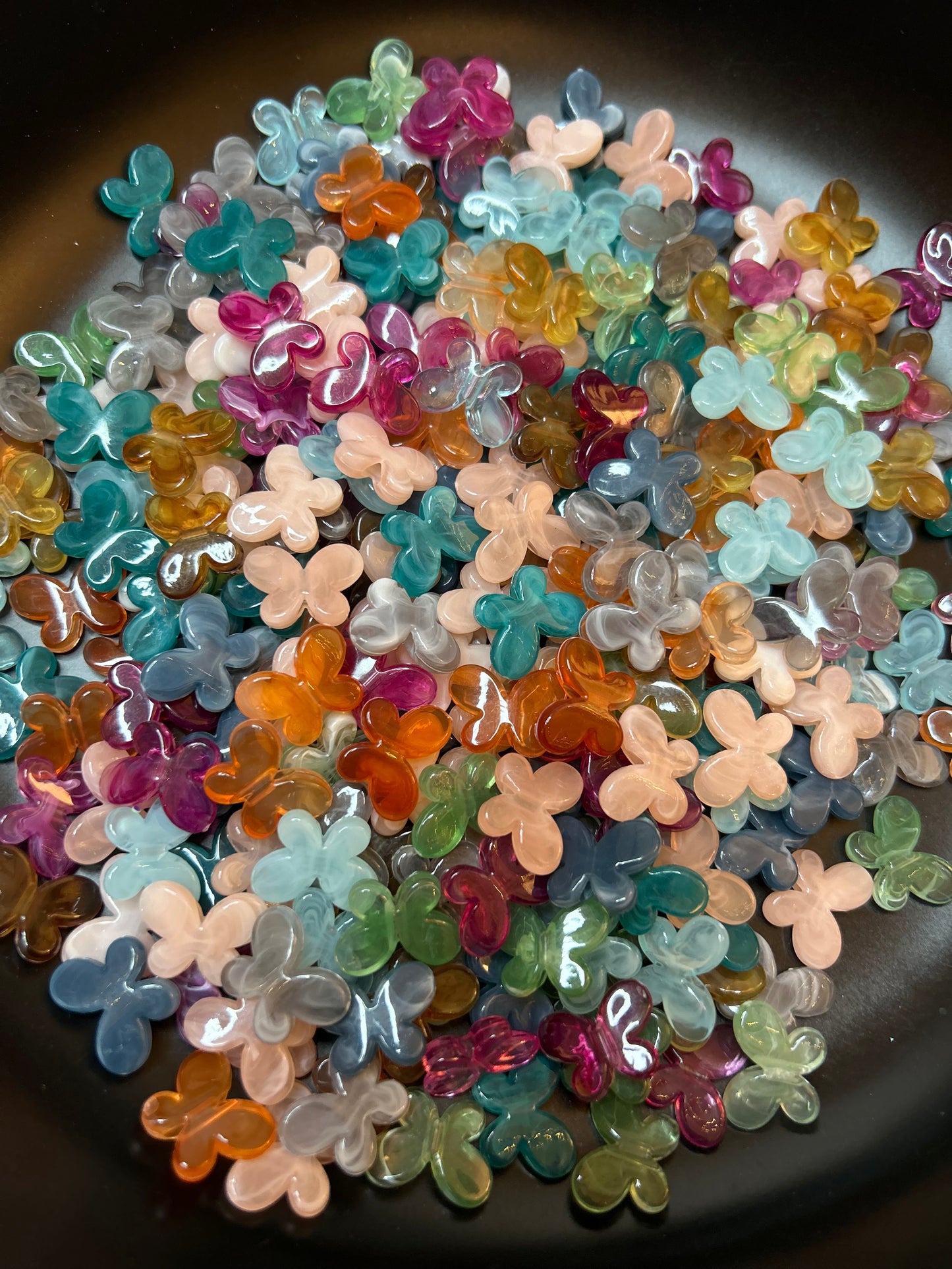 Acrylic Small Butterfly Spacer Bead Mix