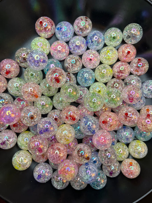 16mm Double Layer Crackle Bead Mix (no UV)
