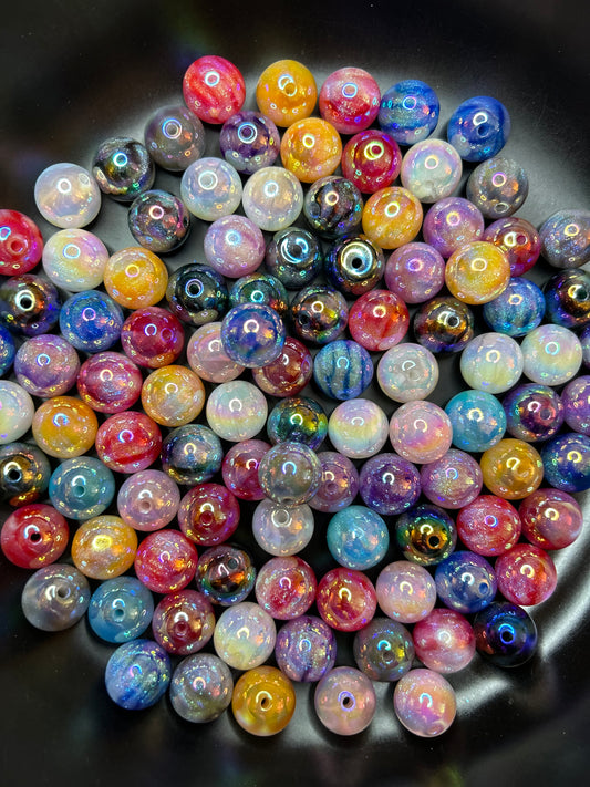 16mm UV Resin Glitter Galaxy Bead Mix