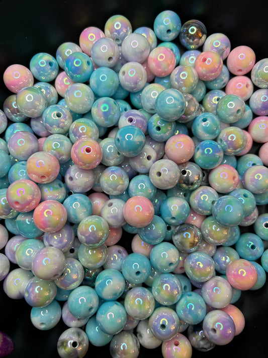 16mm Marble Mix Acrylic Beads