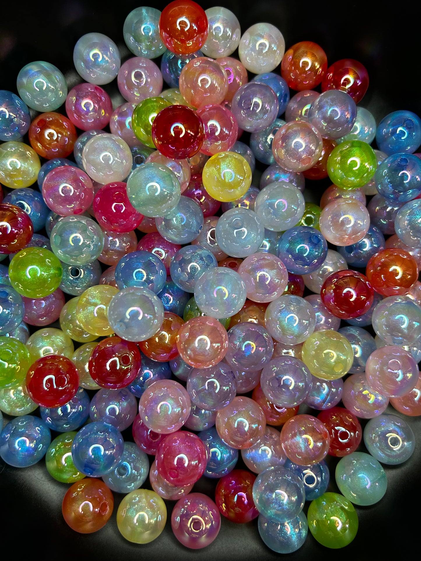 16mm Light Glitter Galaxy Beads