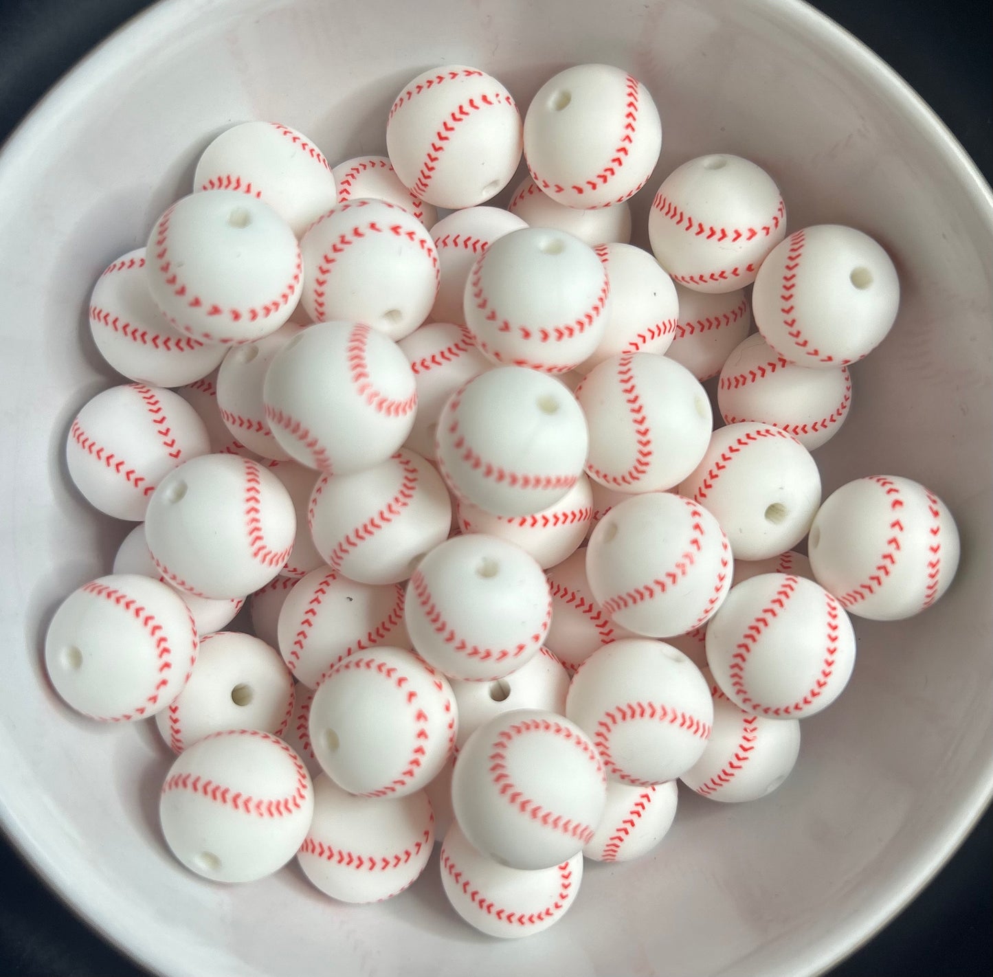 New Sports Printed Silicone Beads