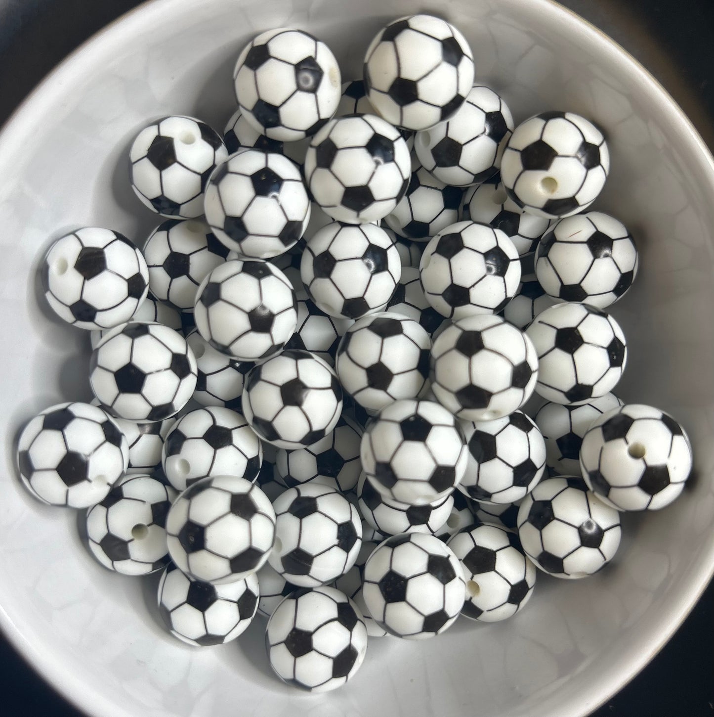 New Sports Printed Silicone Beads