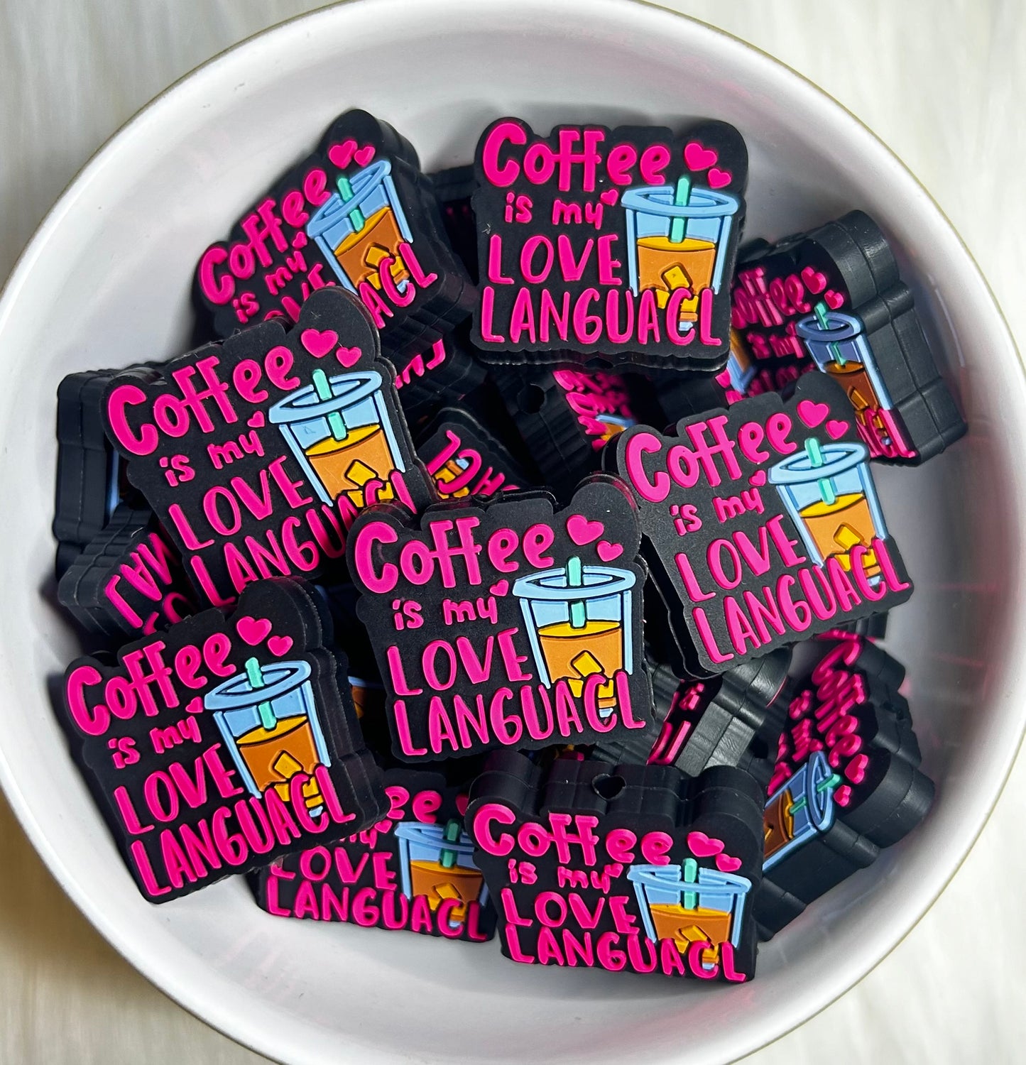 'Coffee Is My Love Language' Focal Bead