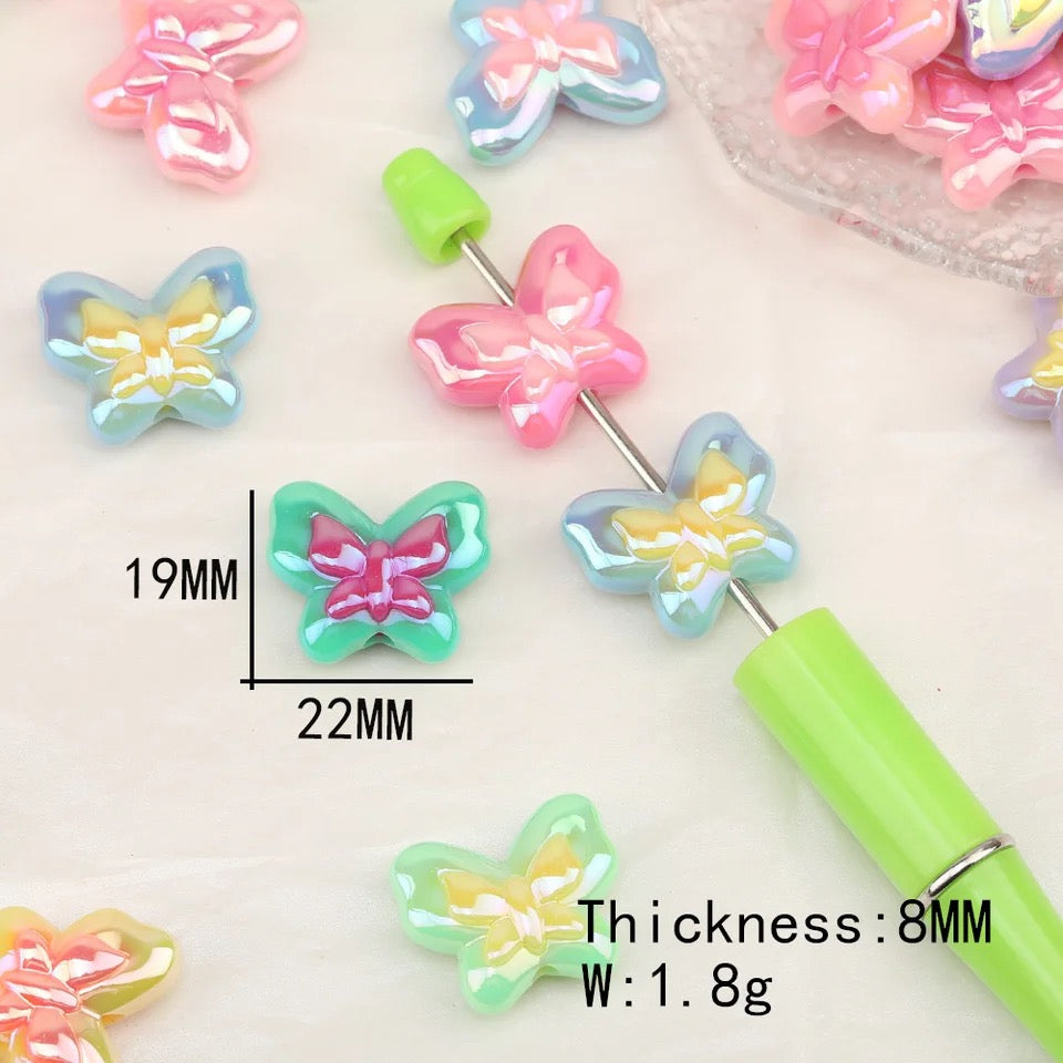 Acrylic Double Layer Butterfly Spacer Beads