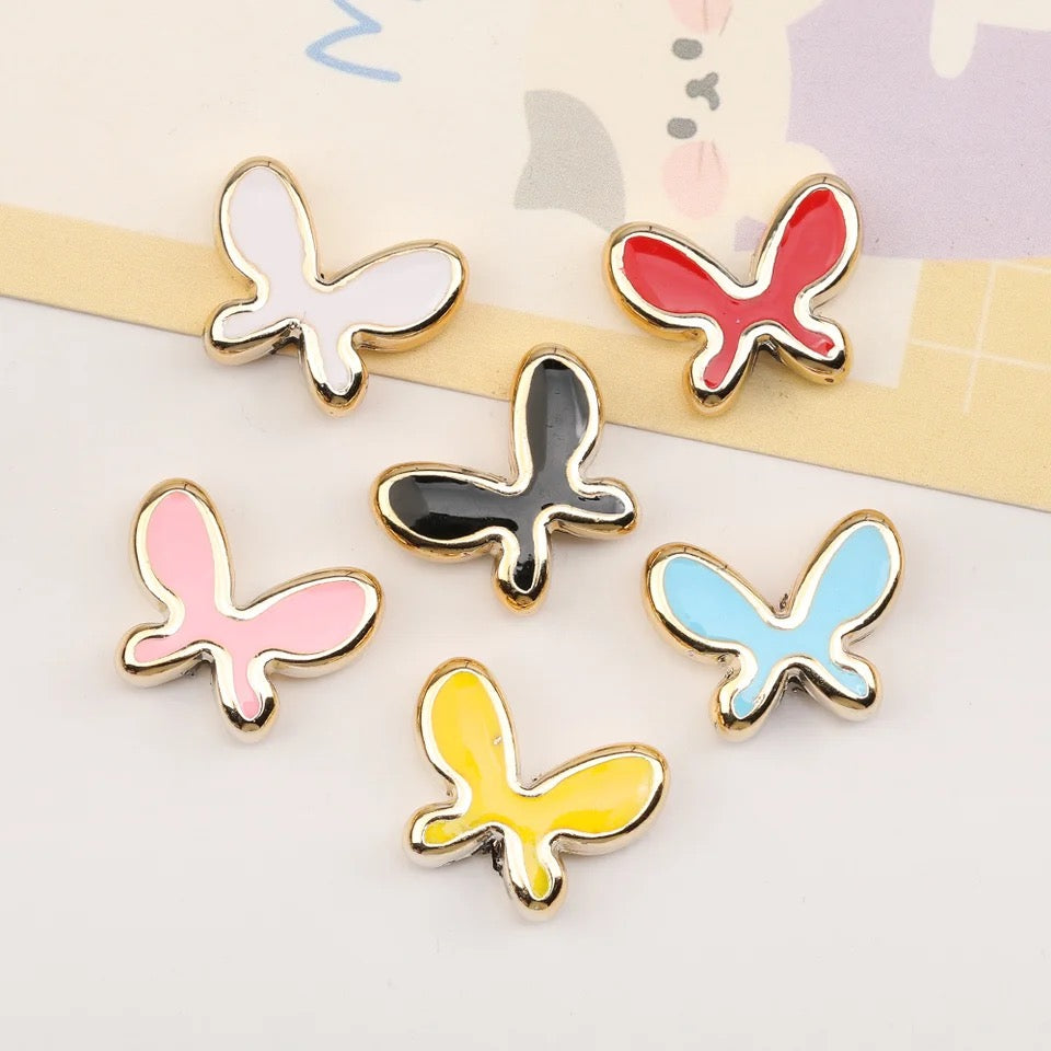 Acrylic Gold Butterfly Spacer Beads