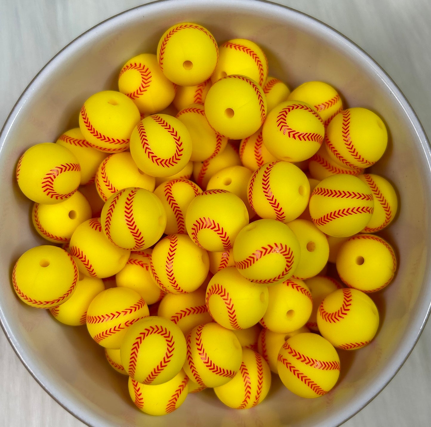 New Sports Printed Silicone Beads