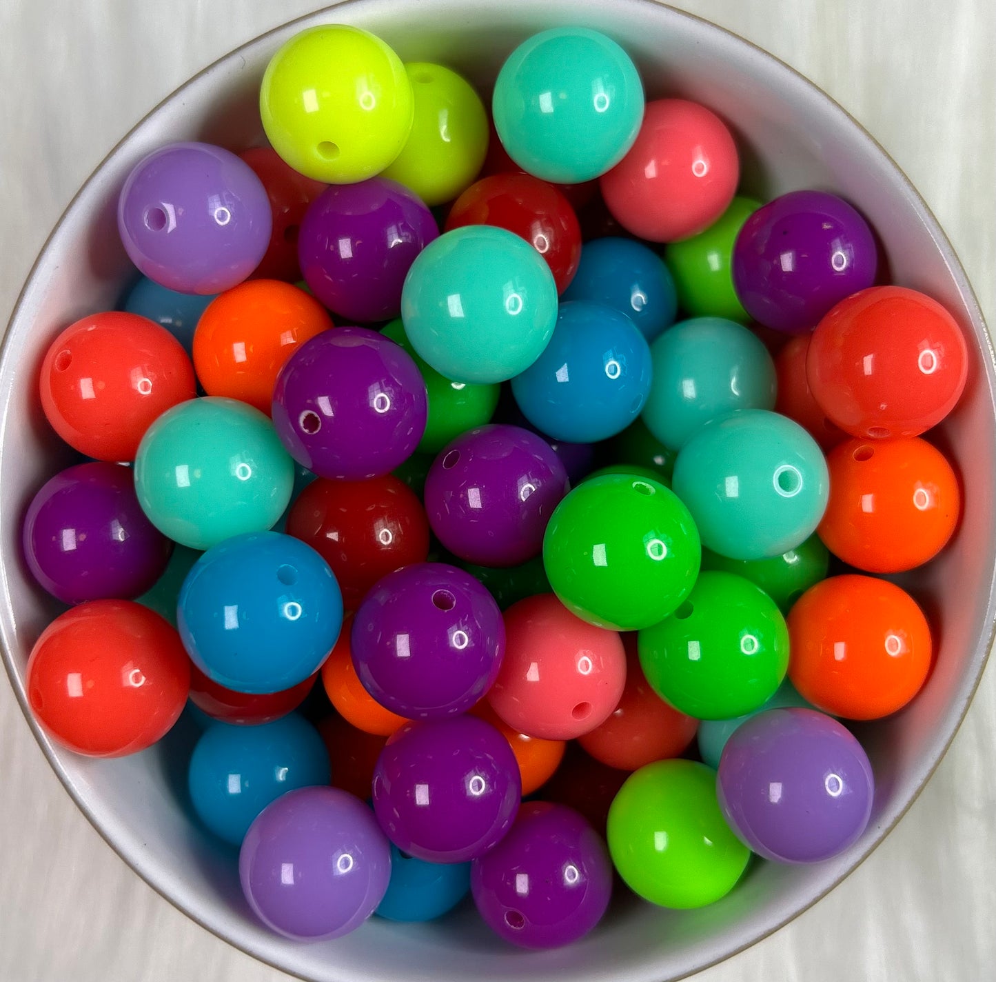 16mm Acrylic Solid Neons Summer Bead Mix