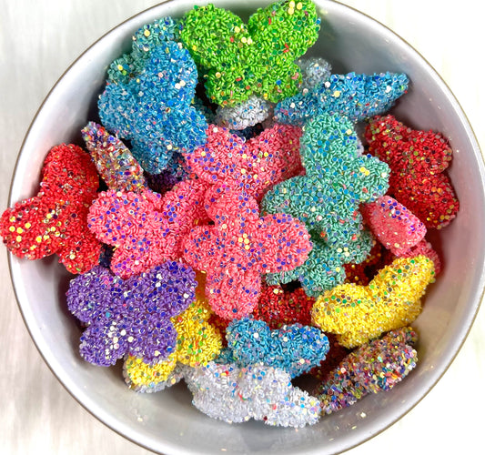 Chunky Glitter Butterfly Beads