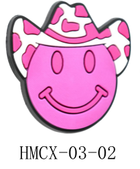 Pink Cowboy Smiley Focal Bead