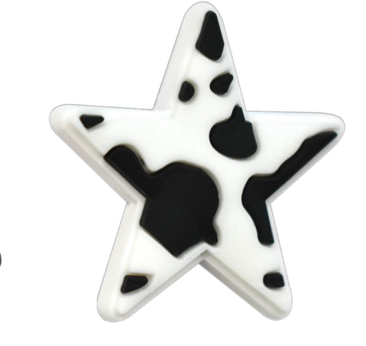Cow Print Star Focal Bead