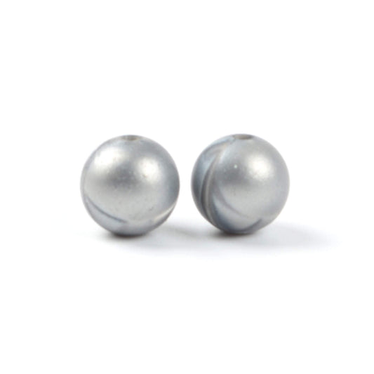 New Metallic Silver 15mm Silicone Beads