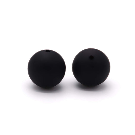 black 15mm silicone beads