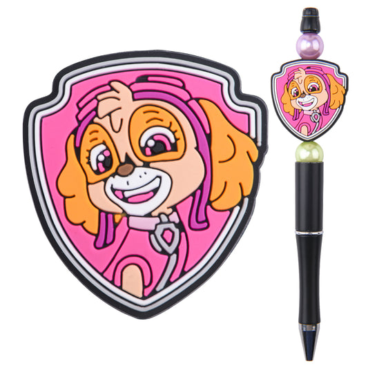 Pink Flying Dog Focal Bead