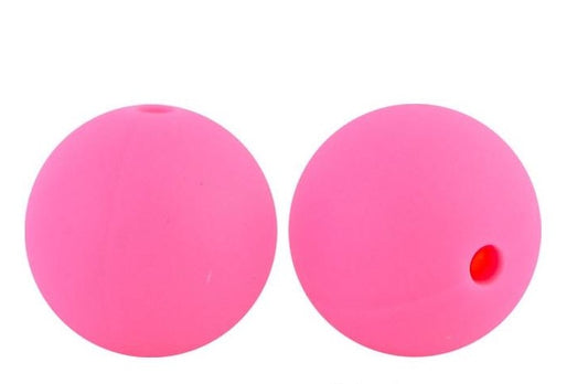 New Flamingo Pink 15mm Silicone Beads