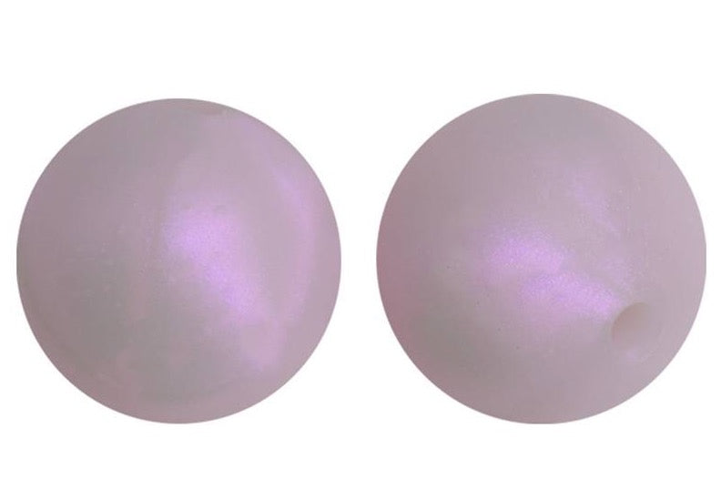 New Metallic Light Pink 15mm Silicone Beads